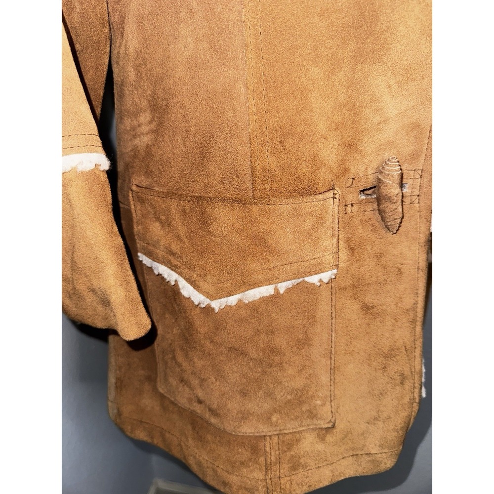 Vintage‎ Women's Pioneer Wear Leather & Sherpa Western Style Coat Size 14 - Picture 3 of 12